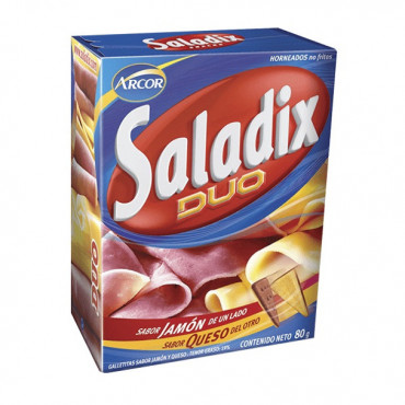 Saladix duo jamon y queso Arcor 80 g x3