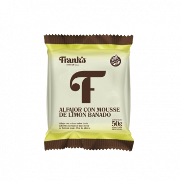 Alfajor Frank's Mousse de Limón Bañado Sin TACC 50 g x8 