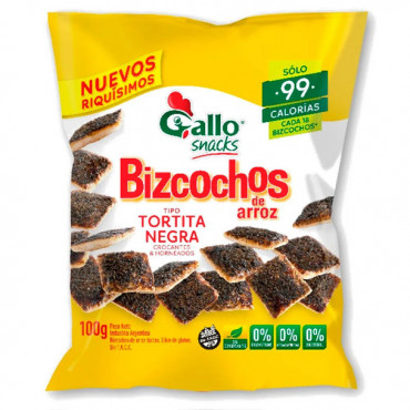 Gallo Arroz Tortita Negra 100 g x3