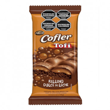 Chocolate Cofler Aireado Relleno Tofi 70g x3