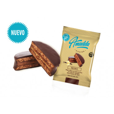 Alfajor Negro con Dulce de Leche Sin TACC 55gr X12 - Amadda